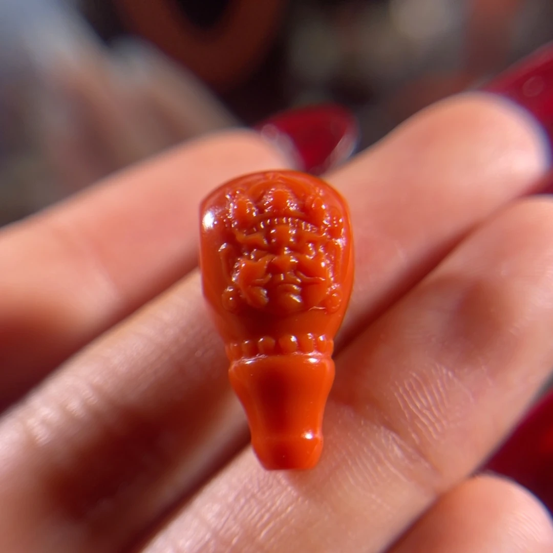 南红玛瑙未镶嵌黄财神三通10.9mm