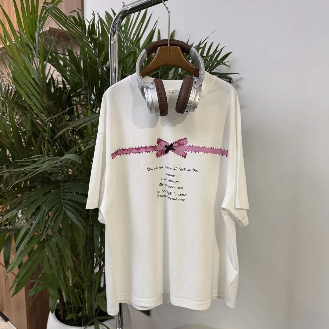 【2025春款新品】青少年春季套头时尚宽松休闲韩版印花T恤HWC017