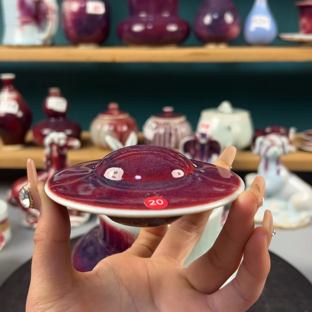 瓷片玲*全品无暇盖置纯手工