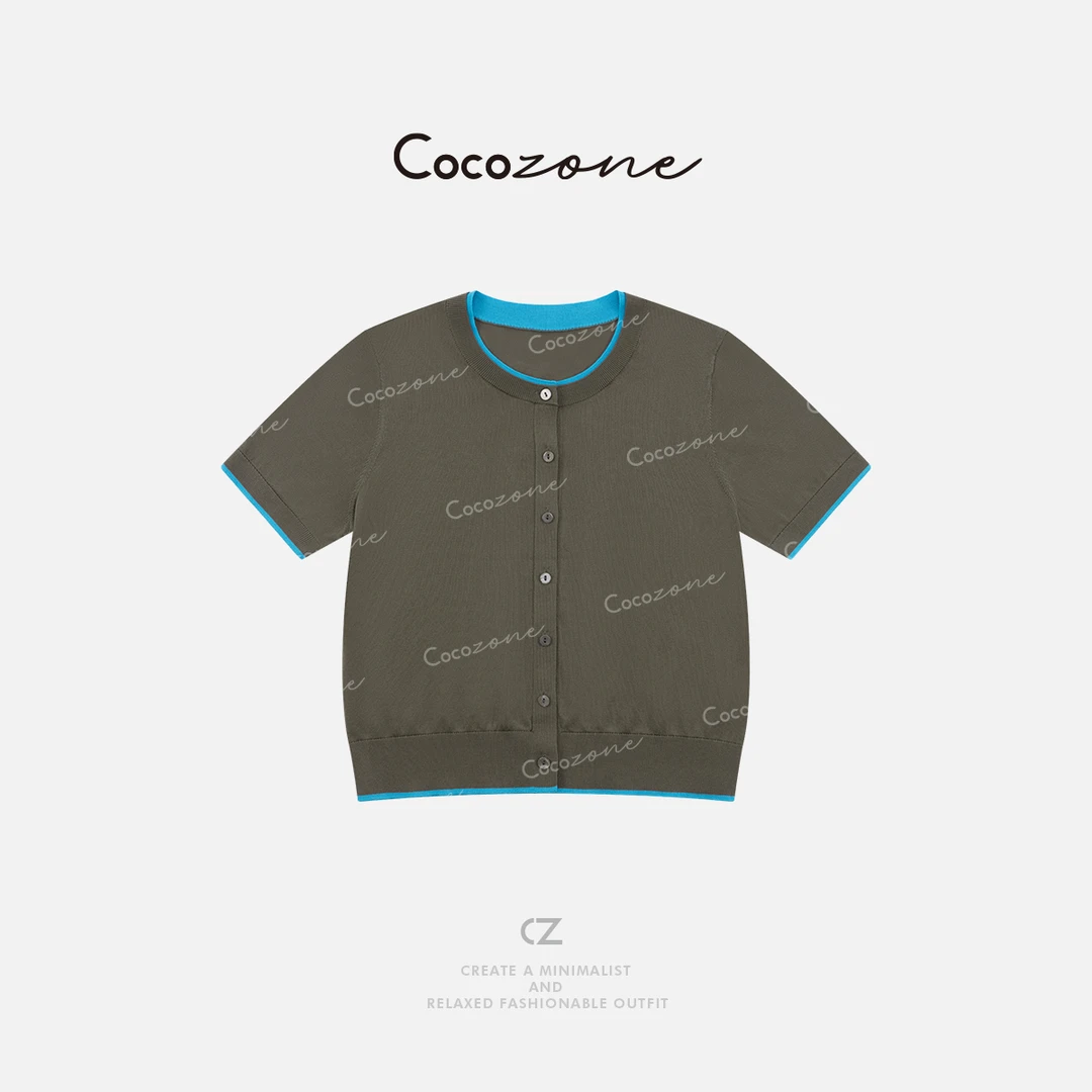 COCO ZONE 刘一一 【100莱赛尔】撞色领俏皮毛织上衣CD1A0958