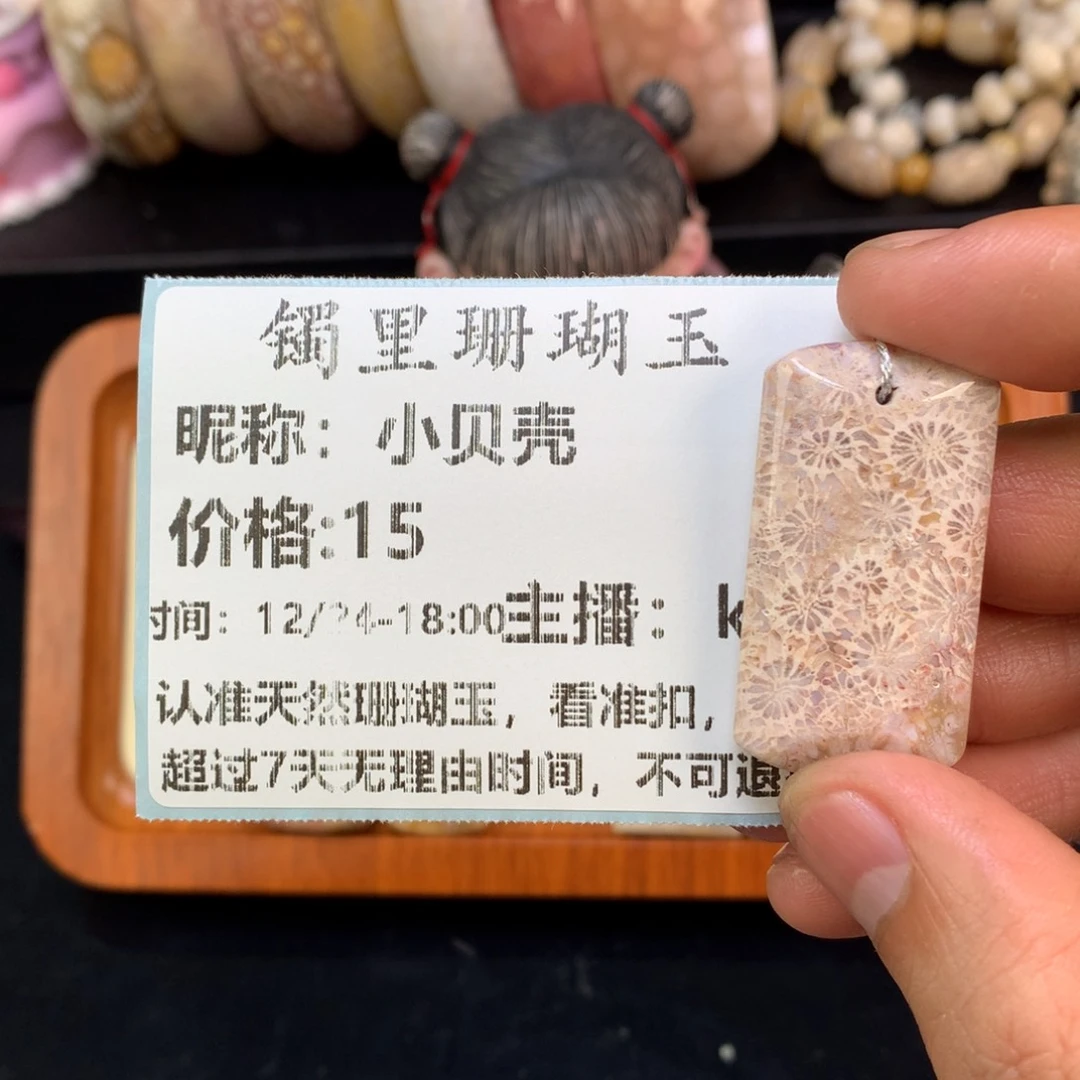 小***壳硅化珊瑚（珊瑚玉）未镶嵌颈饰
