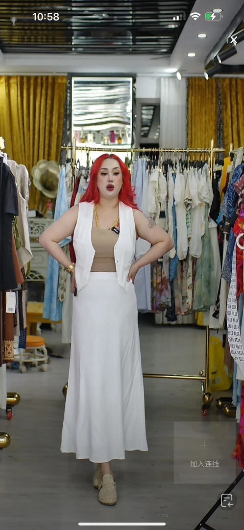 白色马甲+半身裙两件套#24