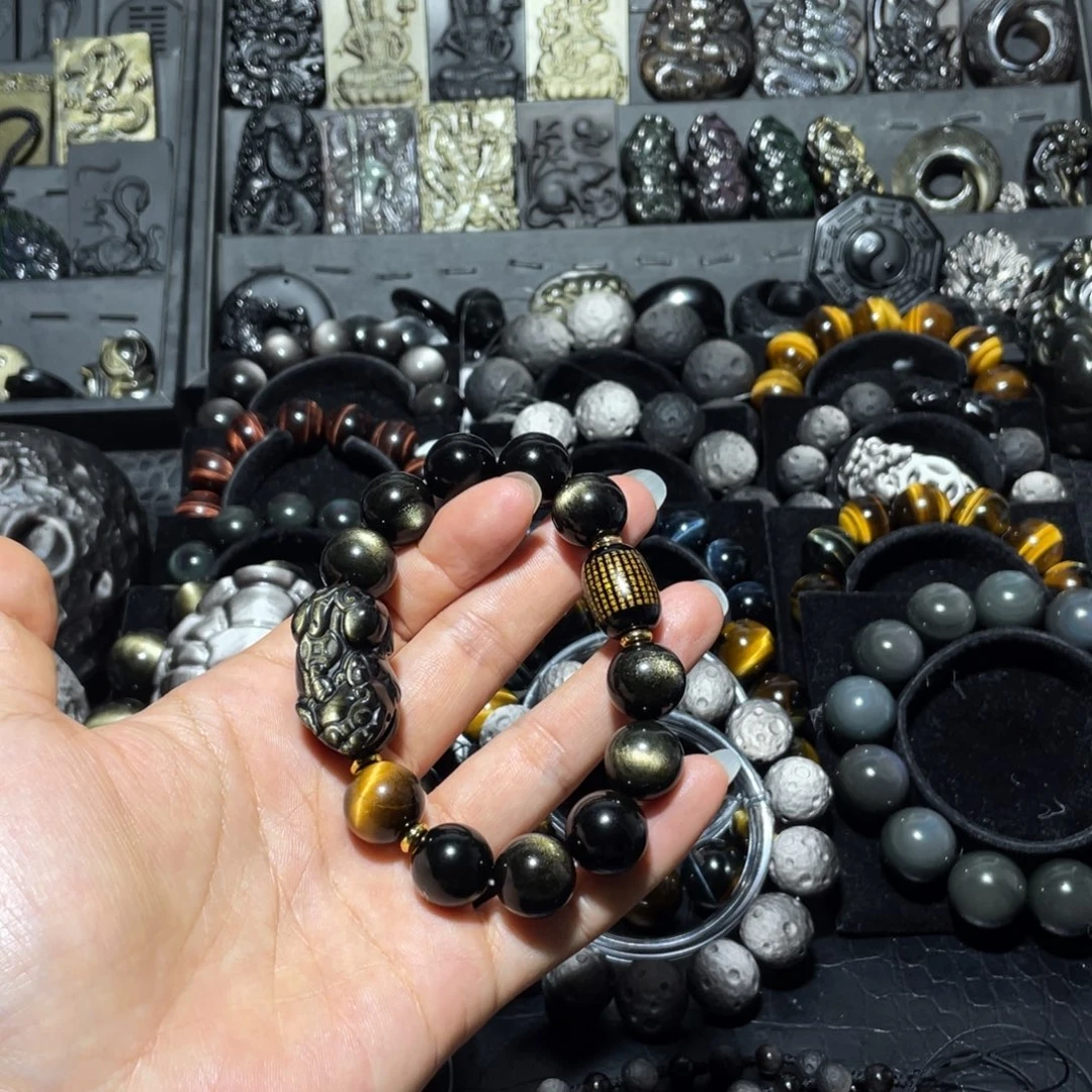 7***长黑曜岩未镶嵌珠宝奇石