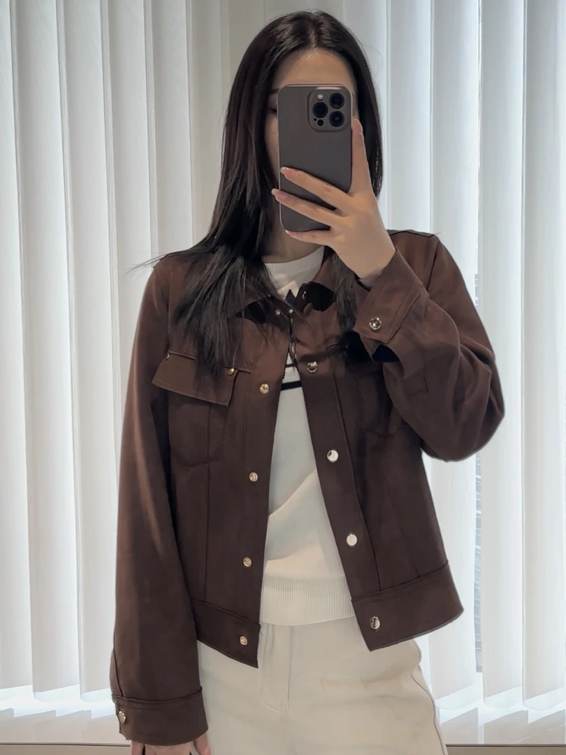 新款纯色夹克外套女时尚潮流上衣824103