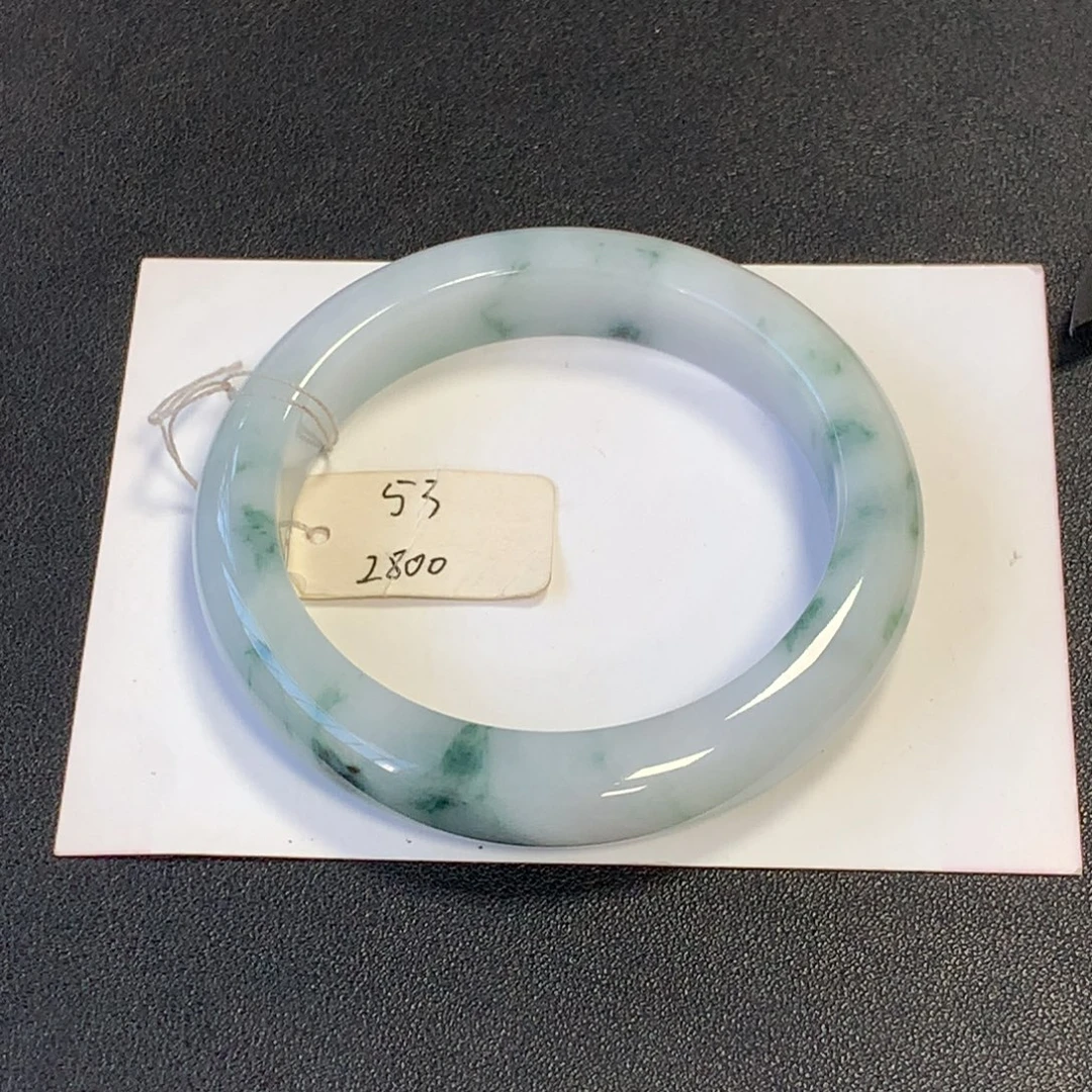 翡翠未镶嵌手镯40号53.3-12.2-8.8