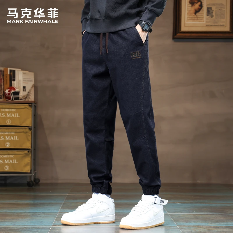 马克华菲美式休闲裤男士秋季2025新款宽松束脚潮牌哈伦九分裤子