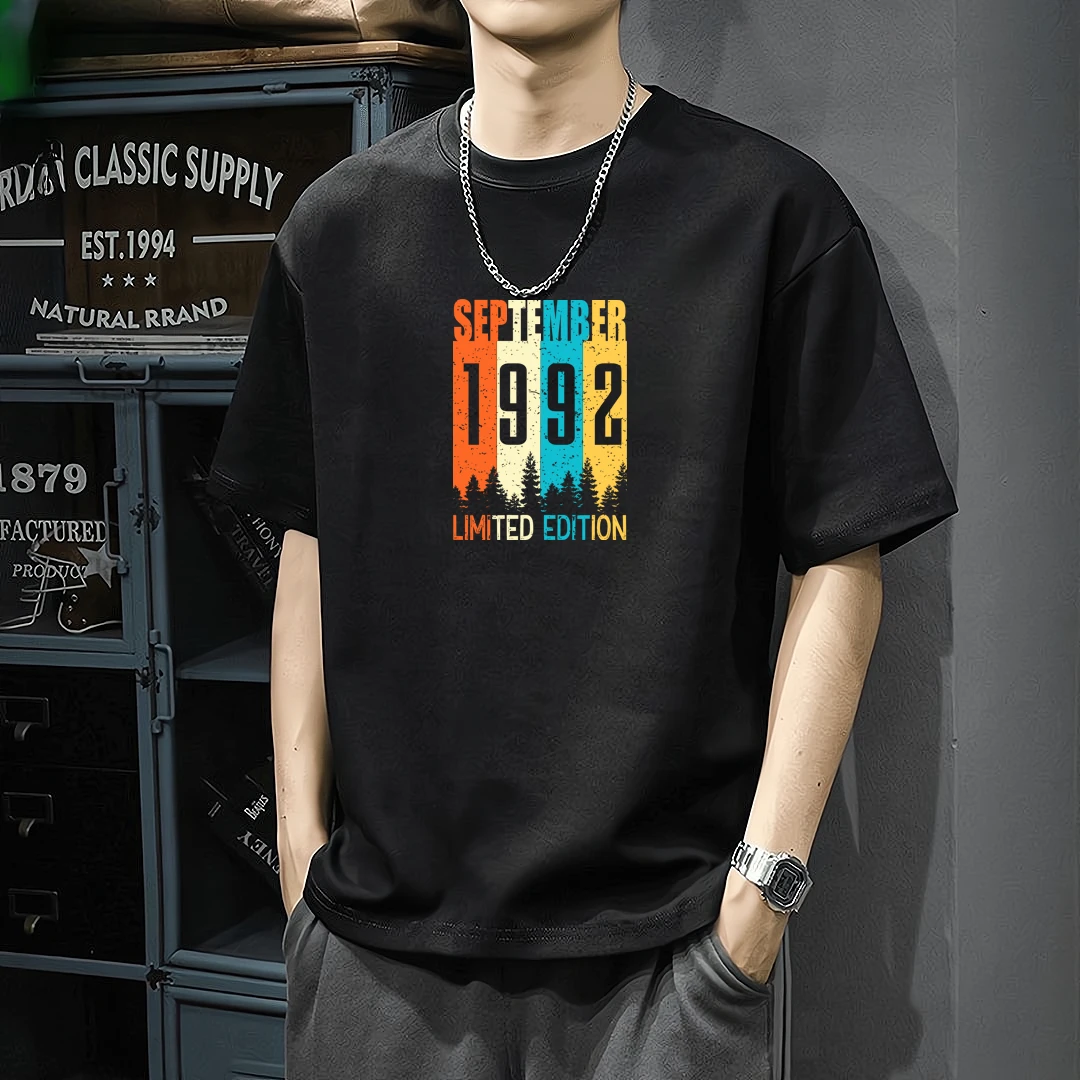 英尼驰重磅男纯棉短袖t恤潮牌内搭宽松体恤潮流上衣圆领打底时尚