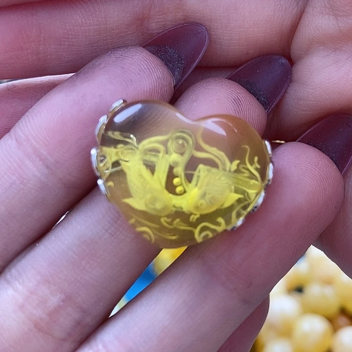 琥珀戒指未镶嵌戒指