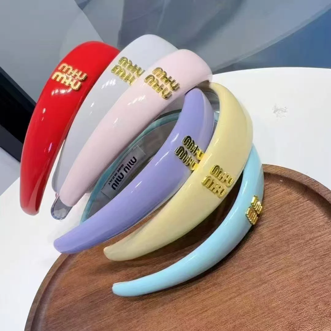 新款mm字母皮质发箍高颅顶 高品质 黑色