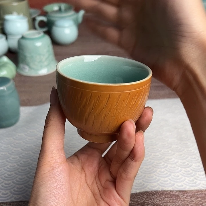 龙泉云间青瓷小米茶器