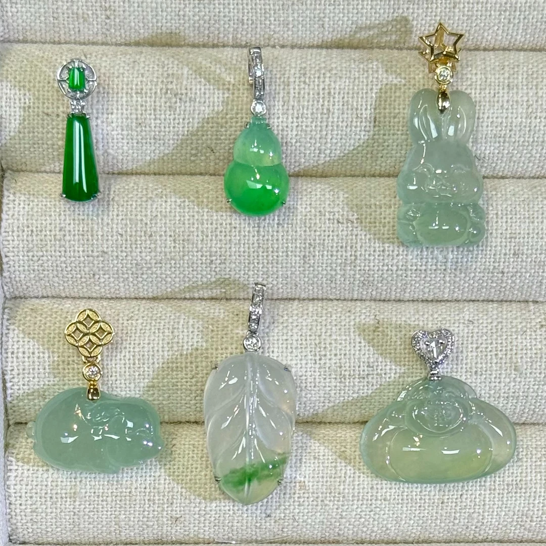 翡翠吊坠1件-18K金-多样性发货只发一件-AL35-BK|CXQ21