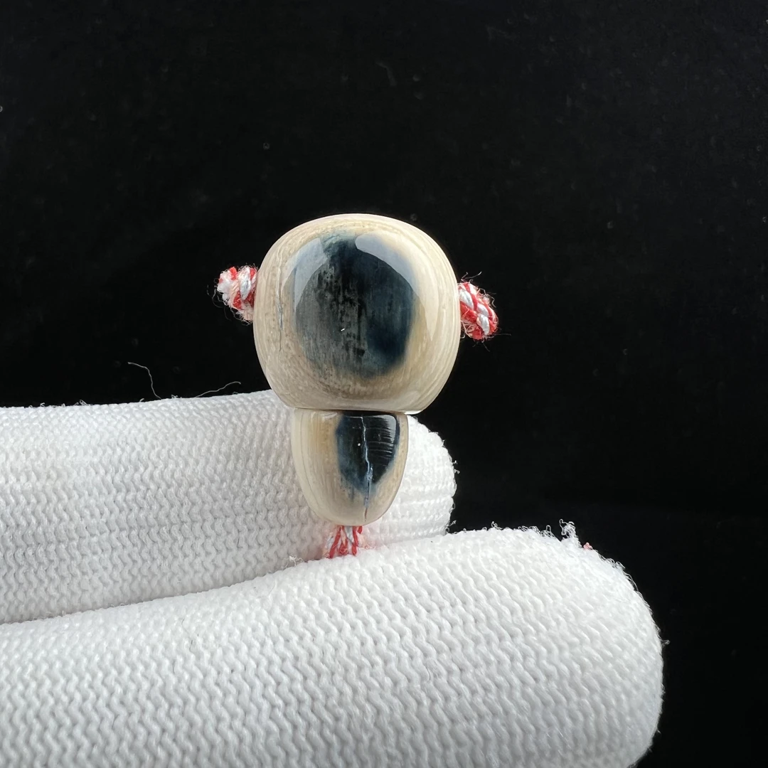 S8922天然猛犸牙 蓝眼睛分体三通15.5x23mm 支持鉴定 假一罚四