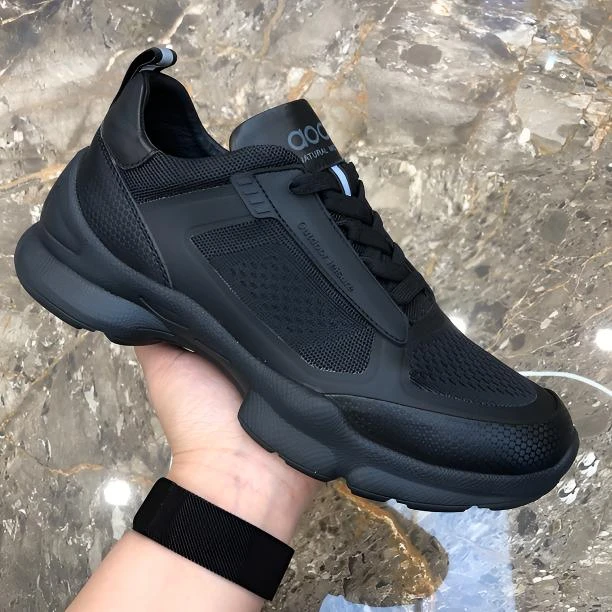 男鞋新款时尚潮鞋飞织低帮网面鞋百搭厚底通勤轻便舒适休闲运动鞋