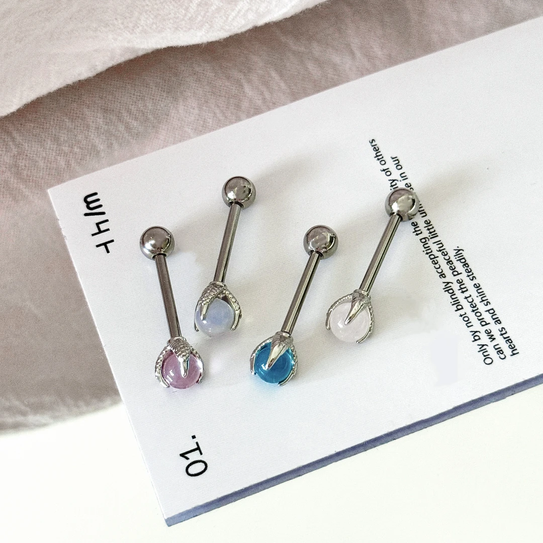 钛钢耳饰 龙骨爪灵珠舌钉 辣妹甜酷可喝酒穿刺穿孔小众饰品