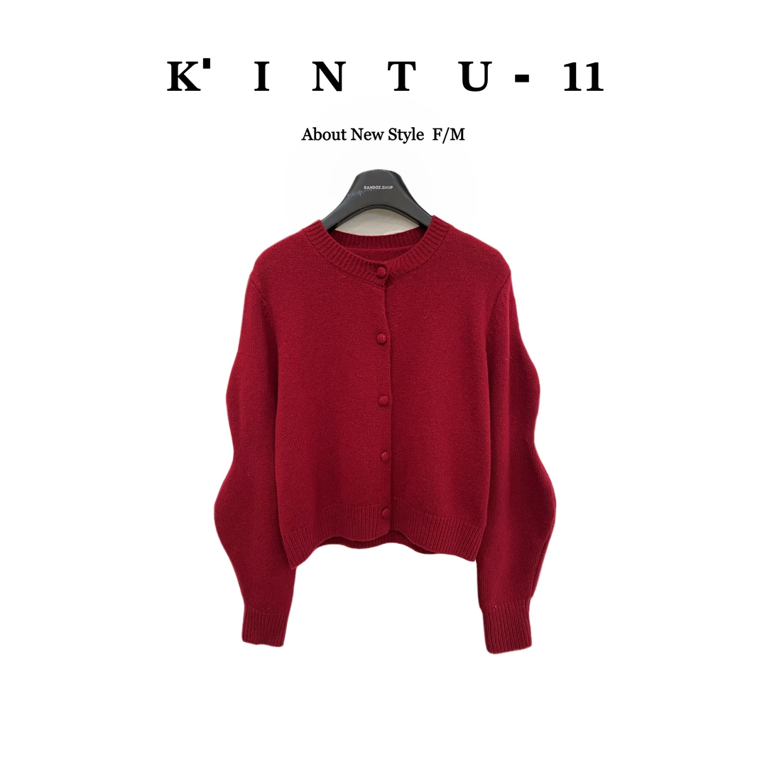 【K-11】原创设计 “100%绵羊毛”水波纹长袖毛衣开衫外套251529