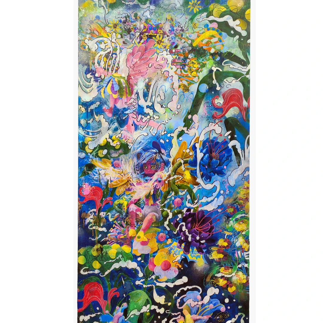 尚多米画廊-艺术家马锐- MARUI版画《在荒野牵着有你的云端》