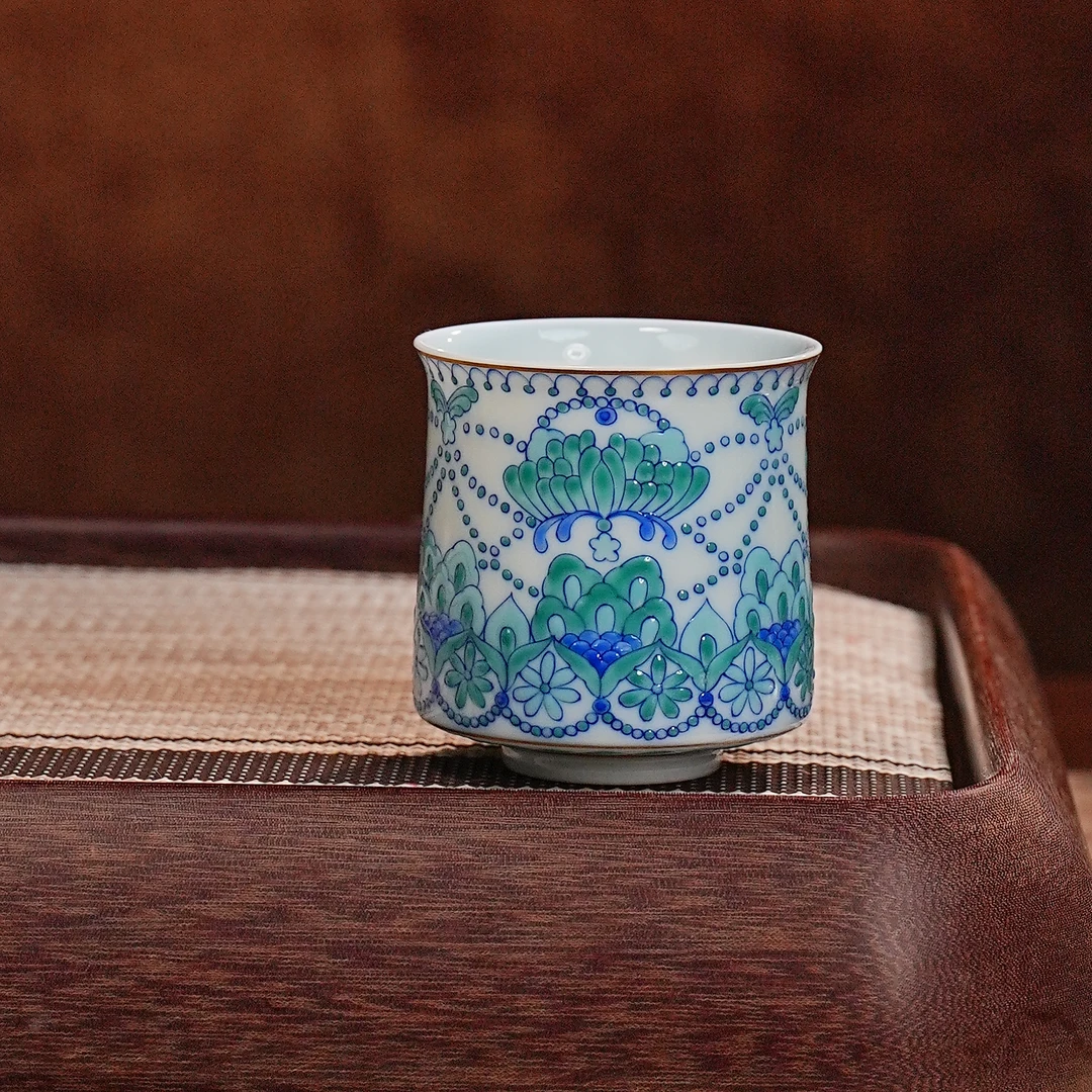 冉月斗彩碧游璎珞杯景德镇陶瓷男女士泡茶专用主人杯2025新款高端