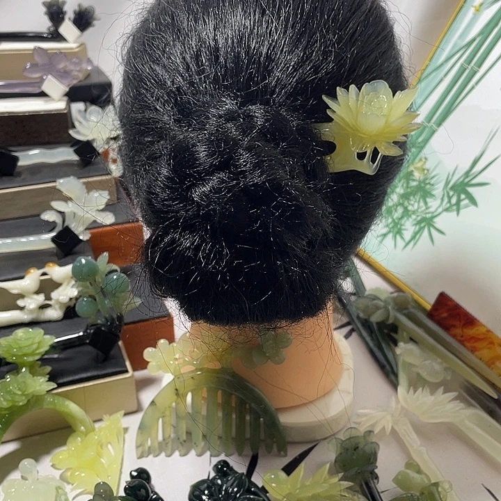 蛇纹石玉合金发饰