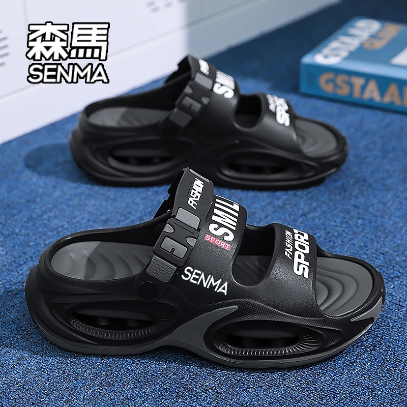 SENMA/森马凉拖鞋男款夏季新款软底踩屎感透气百搭青少年沙滩凉鞋