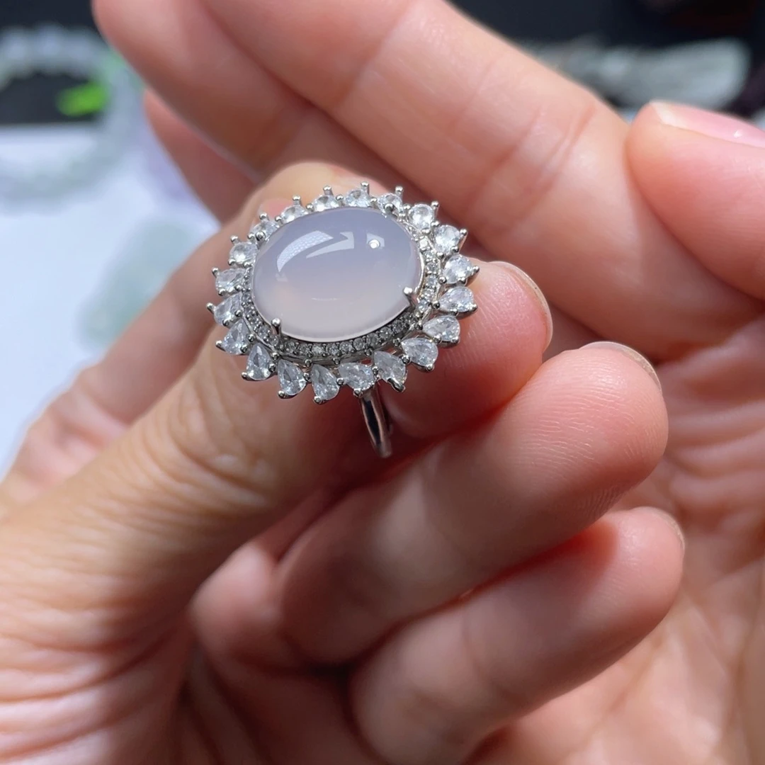 翡翠颈饰银S925镶嵌戒指