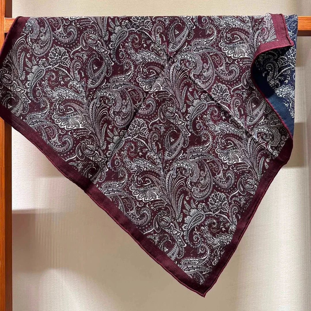 【65cm丝毛】双面异色真丝羊毛小方巾围脖气场秋冬保暖围巾披肩