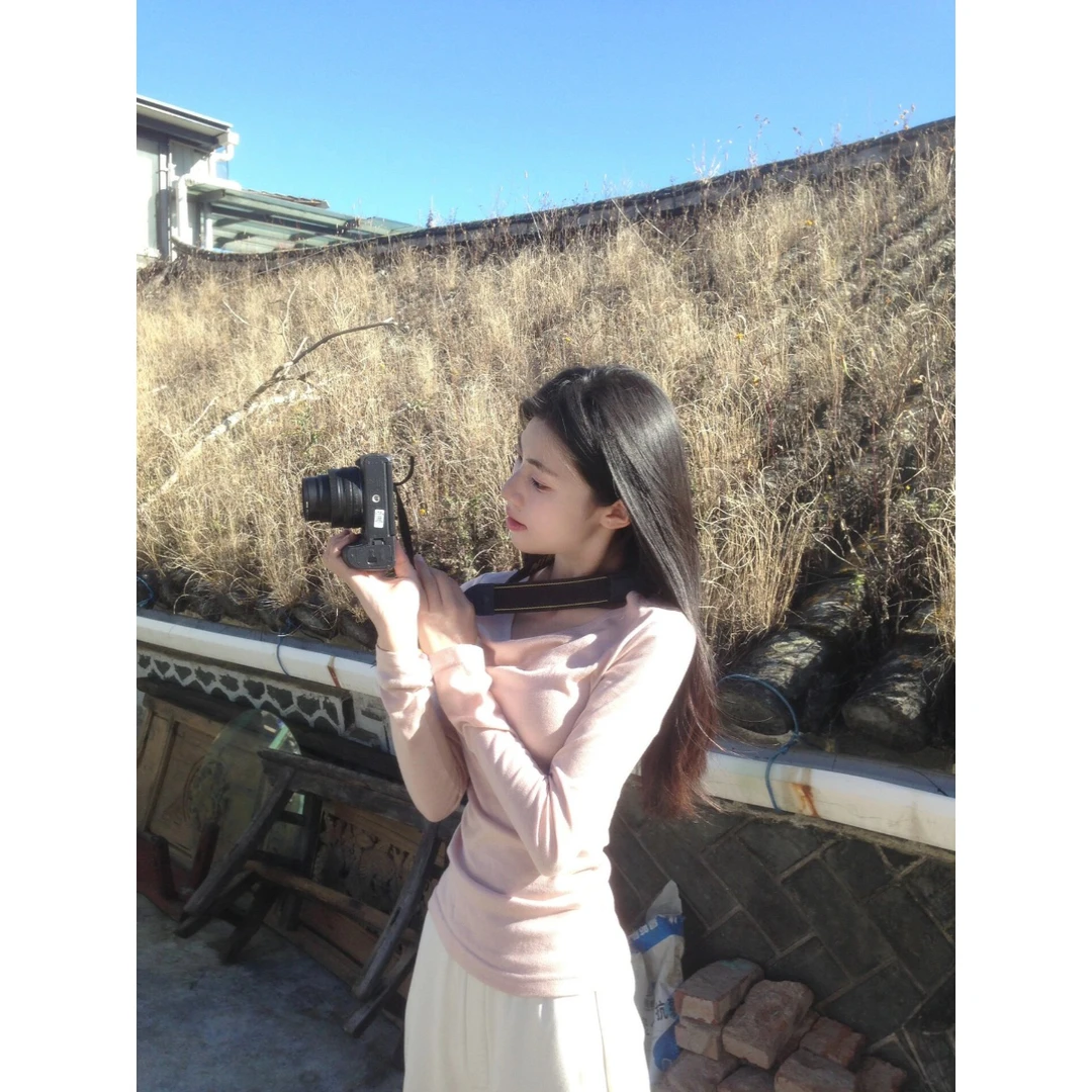 新款现货粉色荡领长袖内搭打底衫女秋冬季毛衣气质修身针织衫上衣