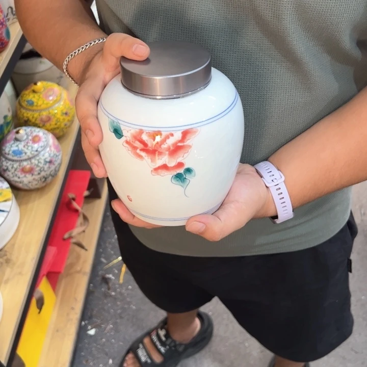 瑕疵福利品陶瓷茶叶罐介意勿拍