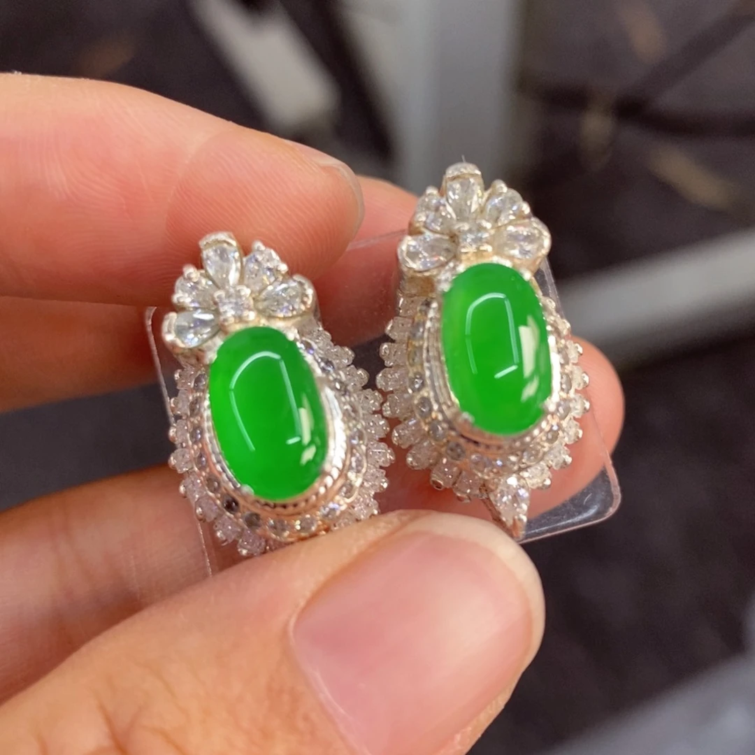 定制翡翠未镶嵌  超值的绿蛋面  新品