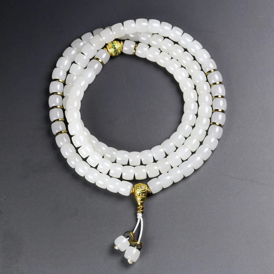 0102032和田玉白玉直切项链