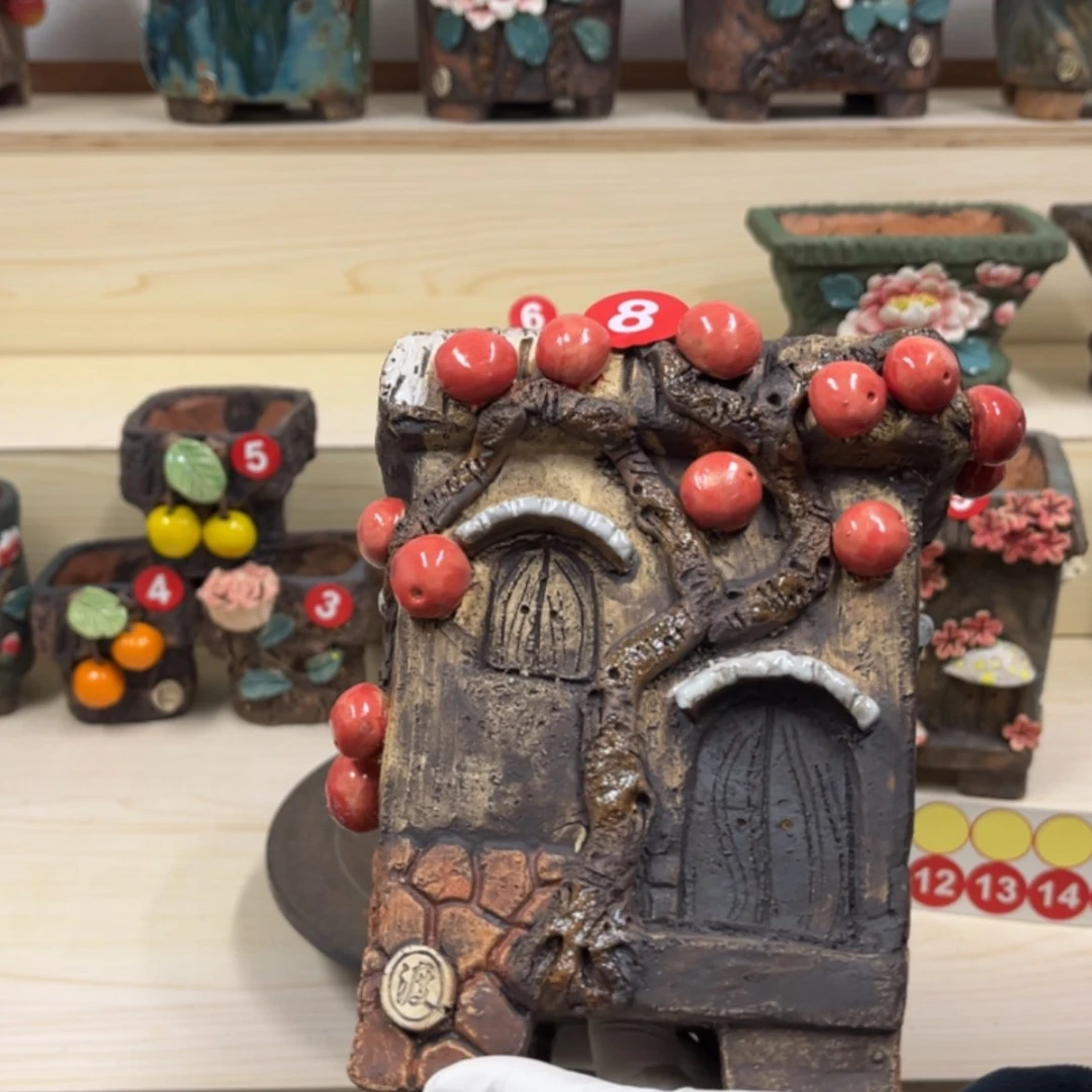 【闪购商品】紫砂花盆8号内口11.5×10.5脚高19