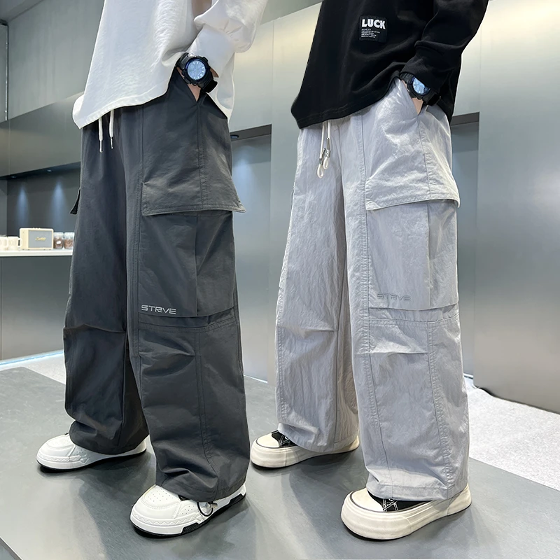 男童工装裤春秋2025新款中大童休闲韩版长裤洋气儿童裤子百搭潮流