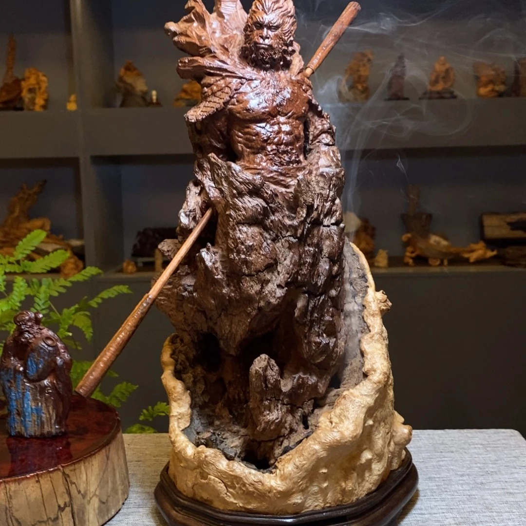 查***理荔枝木悟空摆件荔枝木老木