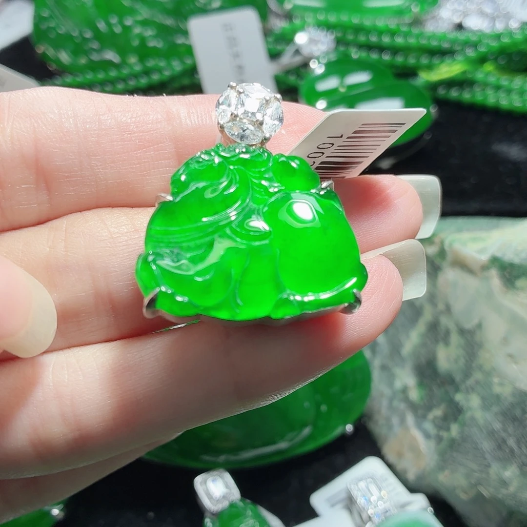 翡翠银S925镶嵌颈饰