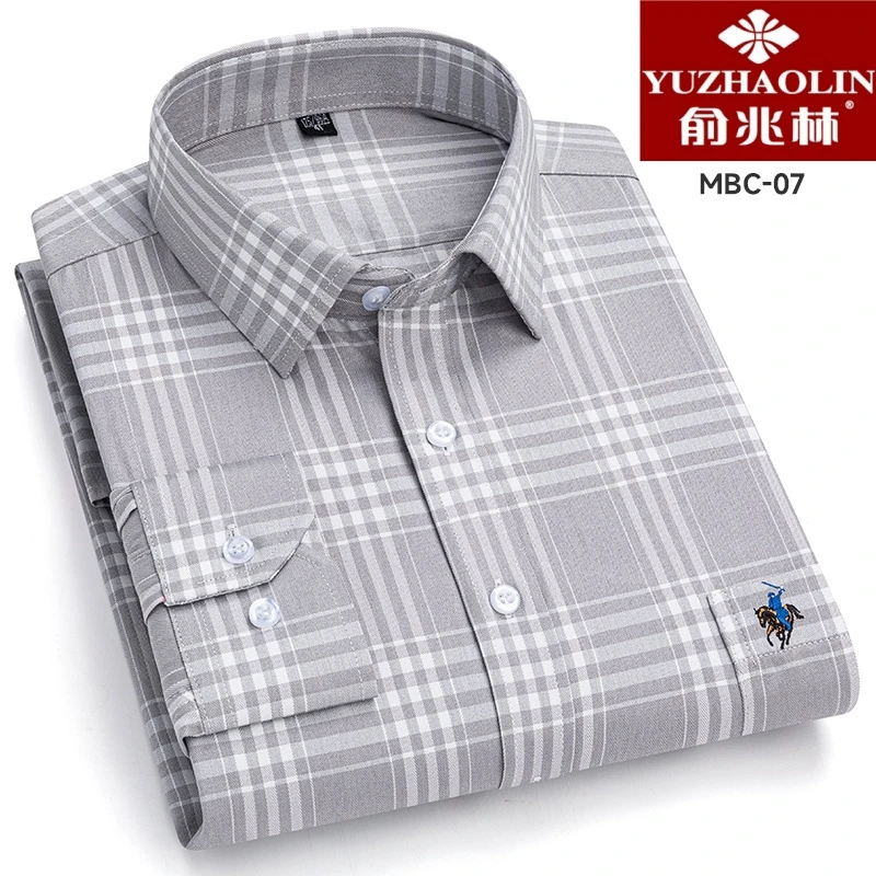 YUZHAOLIN/俞兆林衬衫磨毛男士长袖休闲百搭商务日常春季高档衬衣