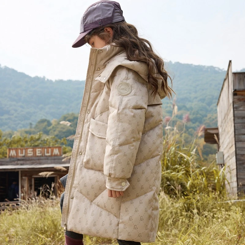 巴拉2026新款儿童羽绒服女童中长款中大童装冬季加女童中长款加厚