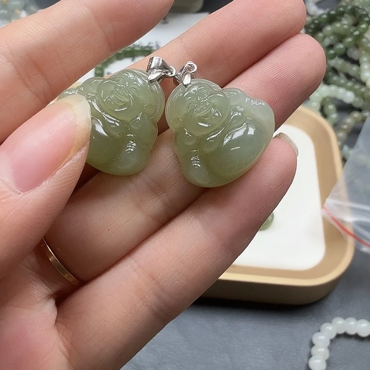 颈饰银S925镶嵌和田玉8