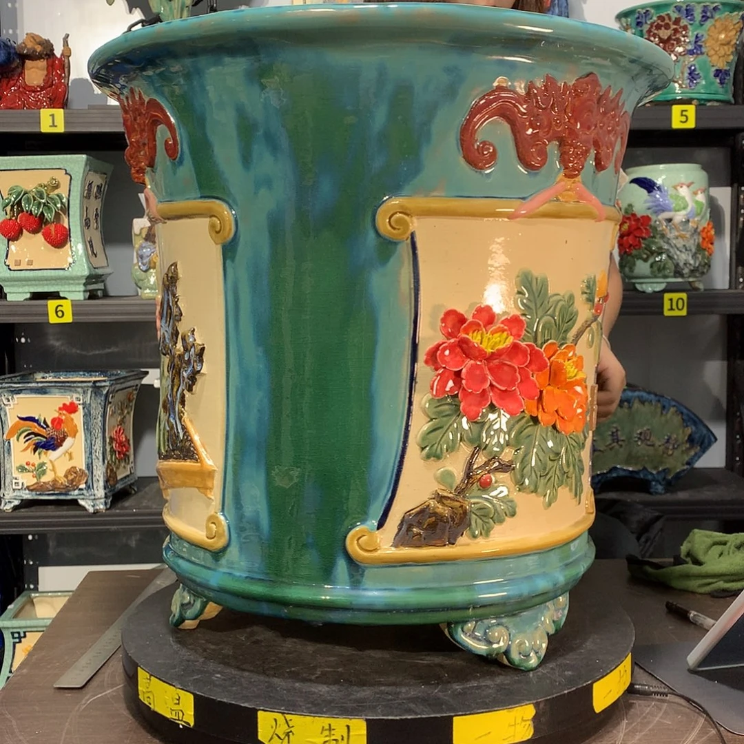 沭***卖高温烧制石湾盆花