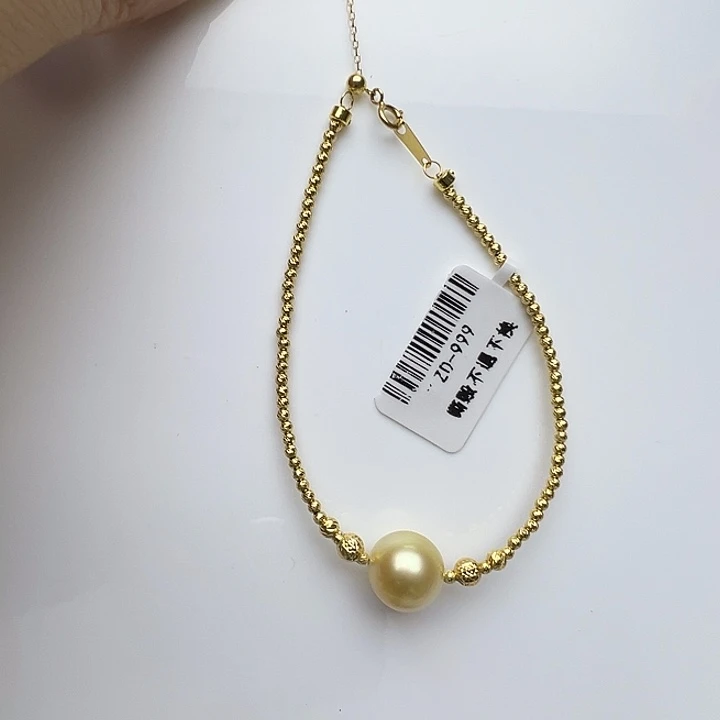 手链18K金镶嵌海水珍珠18K海洋金珠手链