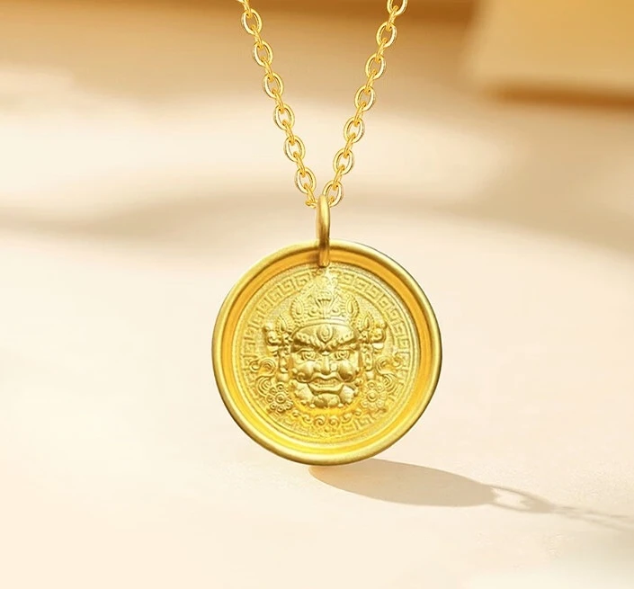 【黄财神项链】新中式气质时尚古法金色项链HJ066