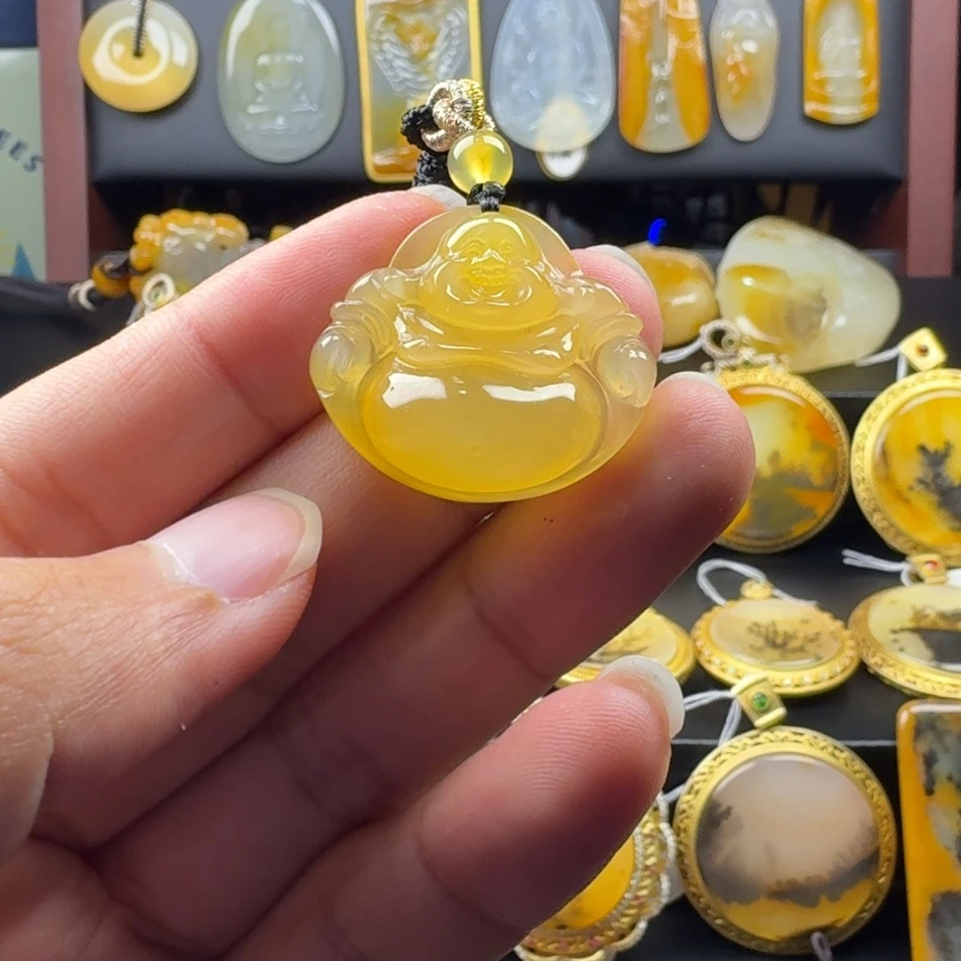 石英质玉（黄龙玉）未镶嵌吊坠(不含链)