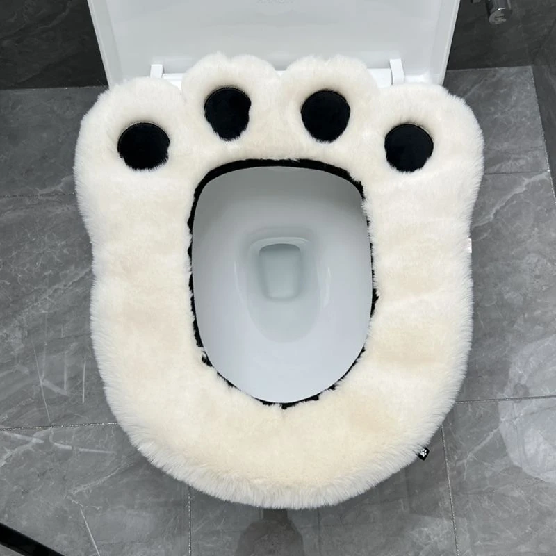 可爱熊掌卡通煤球马桶坐垫四季通用坐便器垫子家用粘贴