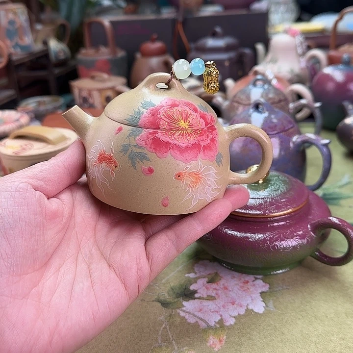 紫砂茶壶牡丹秦权