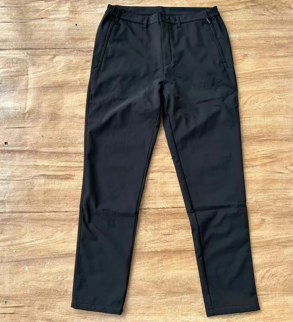 465-25冬款加绒休闲裤，男女同款无标，防风保暖软壳，松紧腰