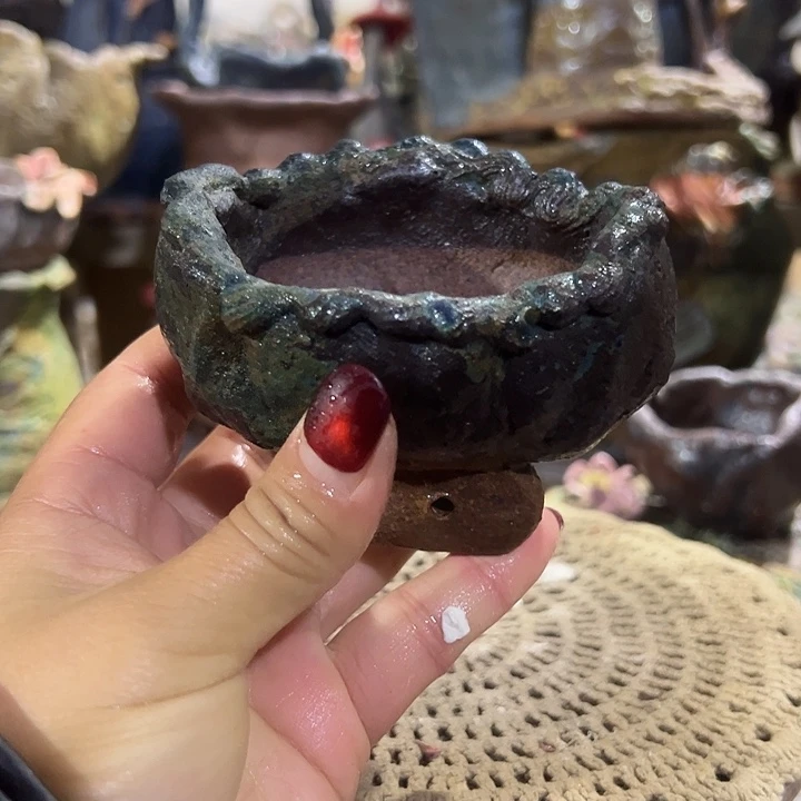福利手工粗陶高温花盆