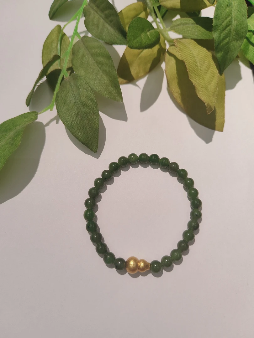 天然和田玉碧玉葫芦手串时尚女士绿色L58