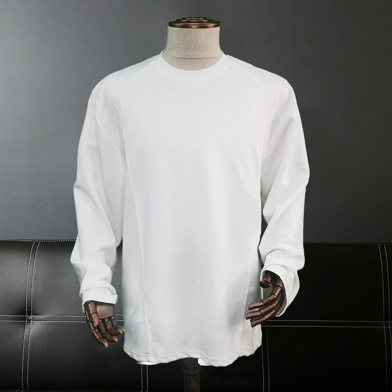 显瘦大码男装卫衣针织运动圆领百搭潮流打底大码长袖春秋男士t恤