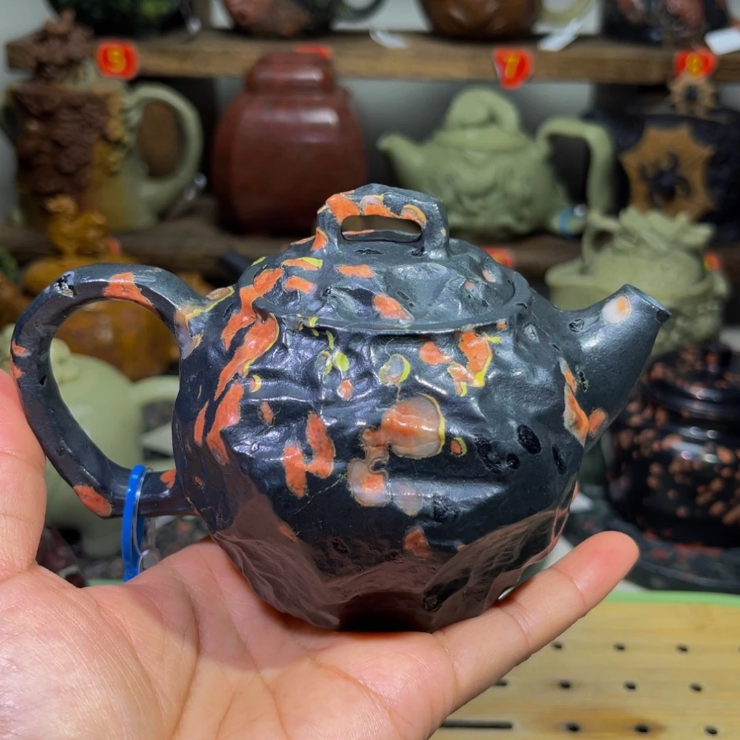 梅花石安山玉随形壶瑕260c