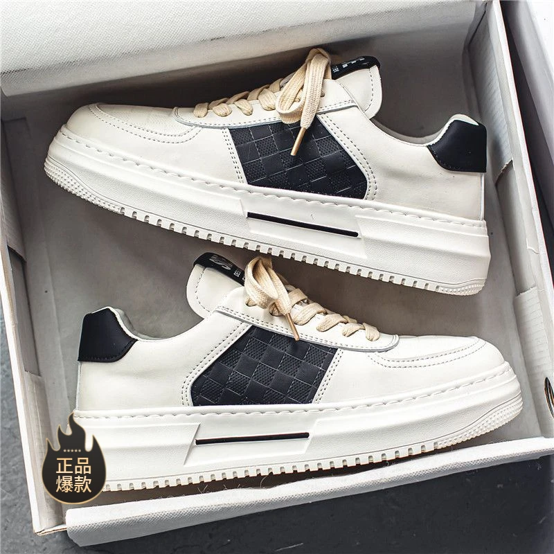 正品小白男鞋2025新款秋冬青少年厚底休闲白鞋潮牌高级感百搭运动