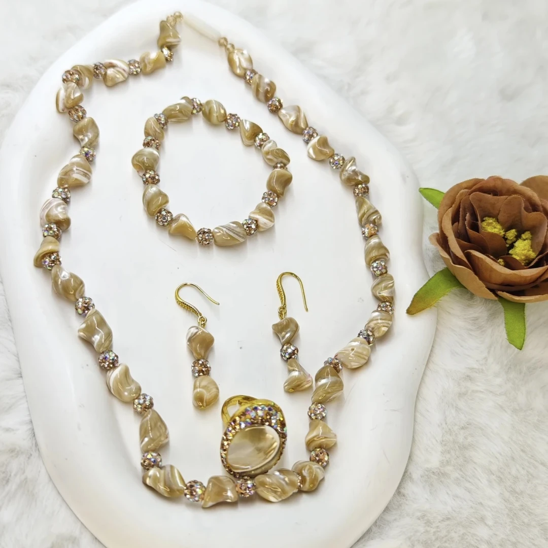 铜仿珍珠项链 TJ181 项链手链耳环戒指sadaf yuruxluk