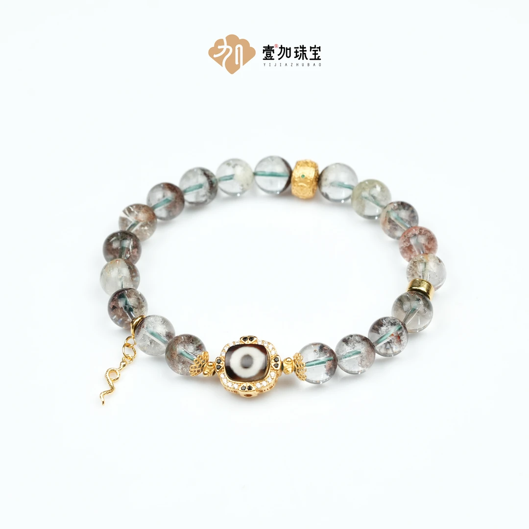 壹加安琪 | 银镶一眼水晶玛瑙手串多样性发一